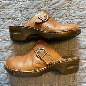 Brown clogs
